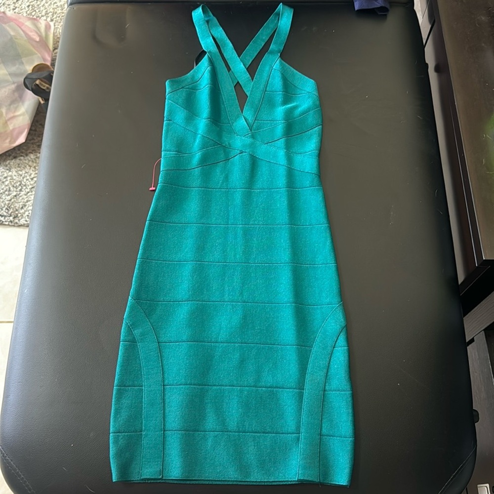 Bebe teal bodycon/ bandage dress